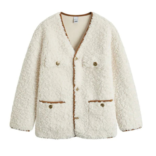 Teddy Jacke Damen Ohne Kapuze