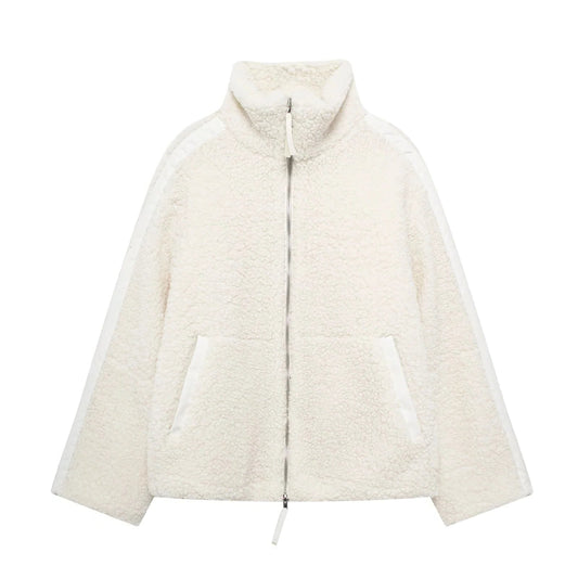 Teddy Jacke mit Reißverschluss