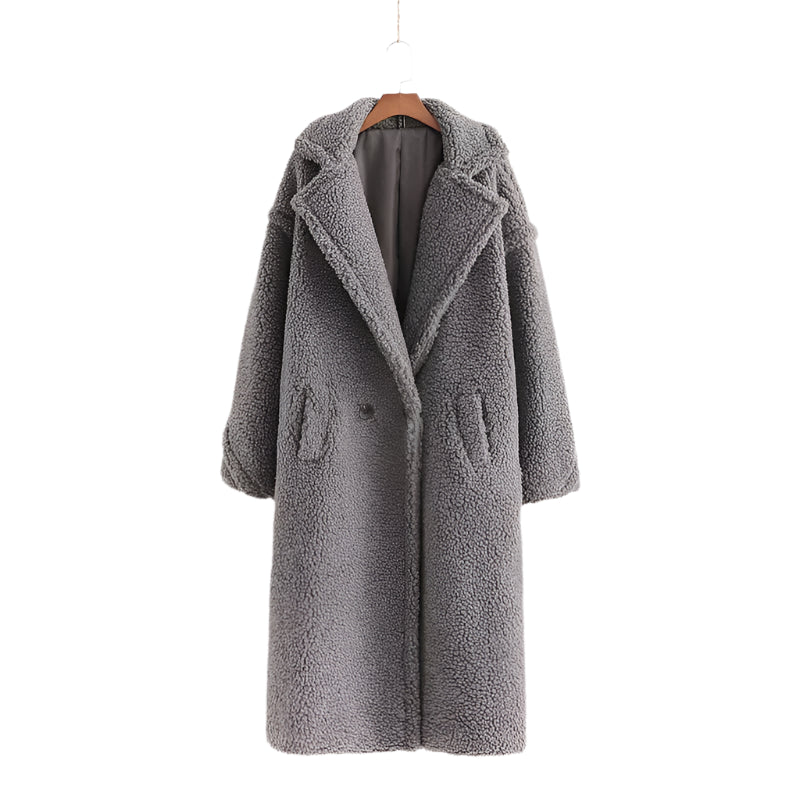Teddyfell Mantel Damen Lang