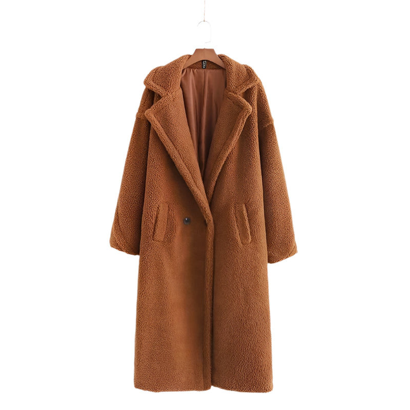Teddyfell Mantel Damen Lang