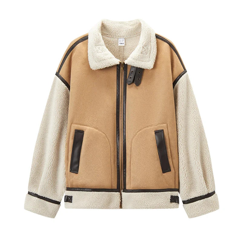 Wildleder Teddy Jacke