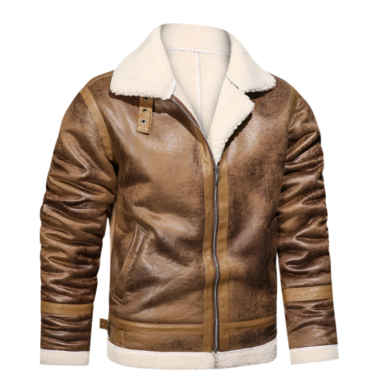 Leder Teddy Jacke