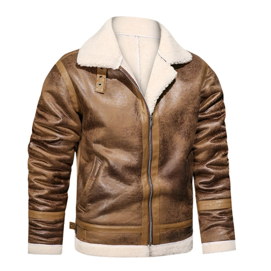 Leder Teddy Jacke