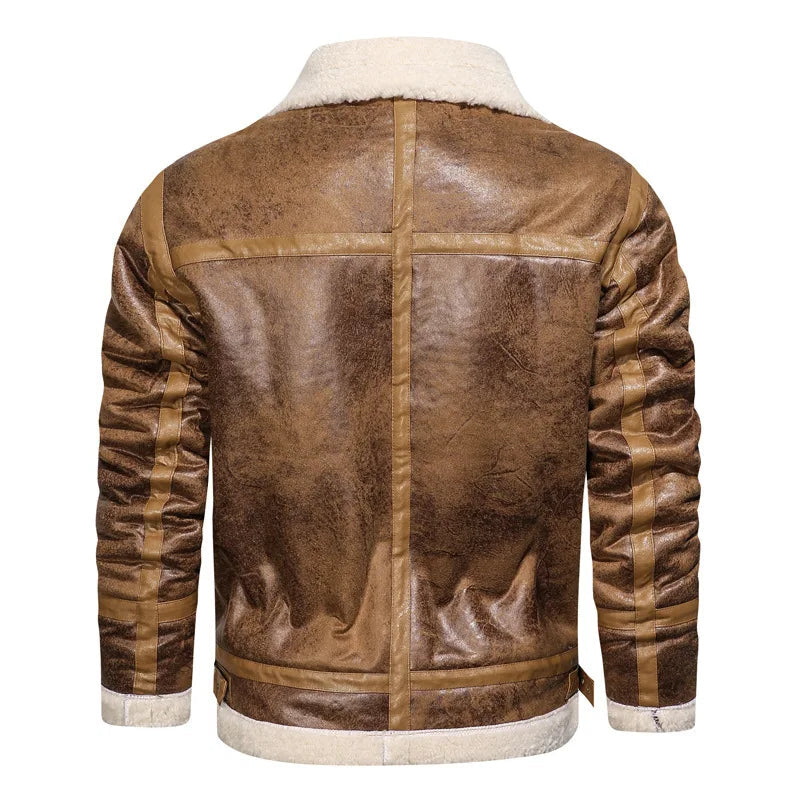 Leder Teddy Jacke
