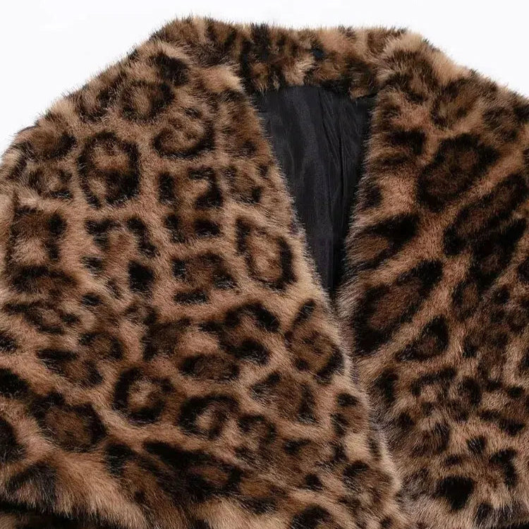 Teddy Jacke Damen Leopard