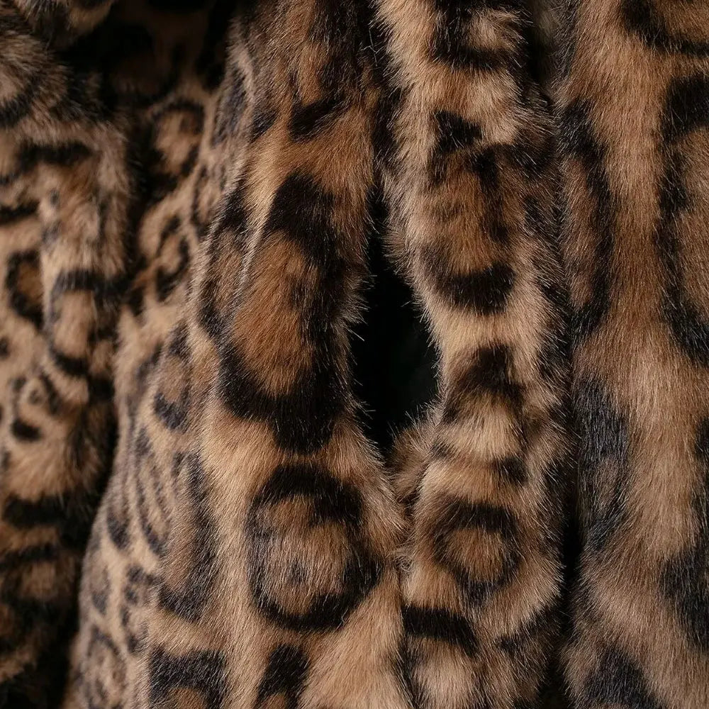 Teddy Jacke Damen Leopard