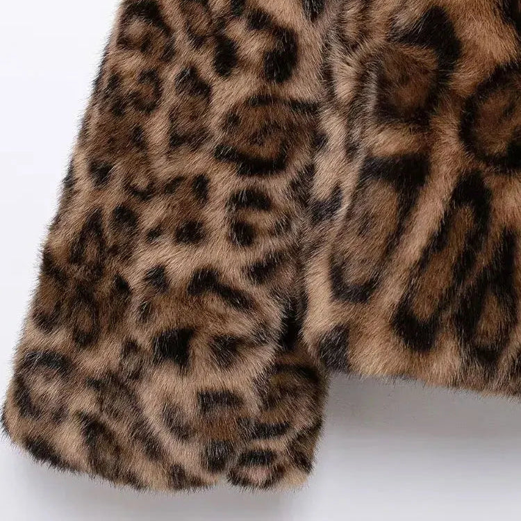 Teddy Jacke Damen Leopard