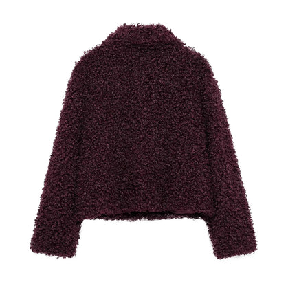 Teddy Jacke Damen Lila