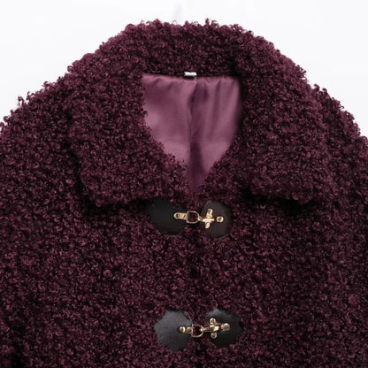 Teddy Jacke Damen Lila