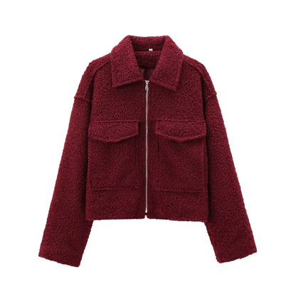 Teddy Jacke Rot