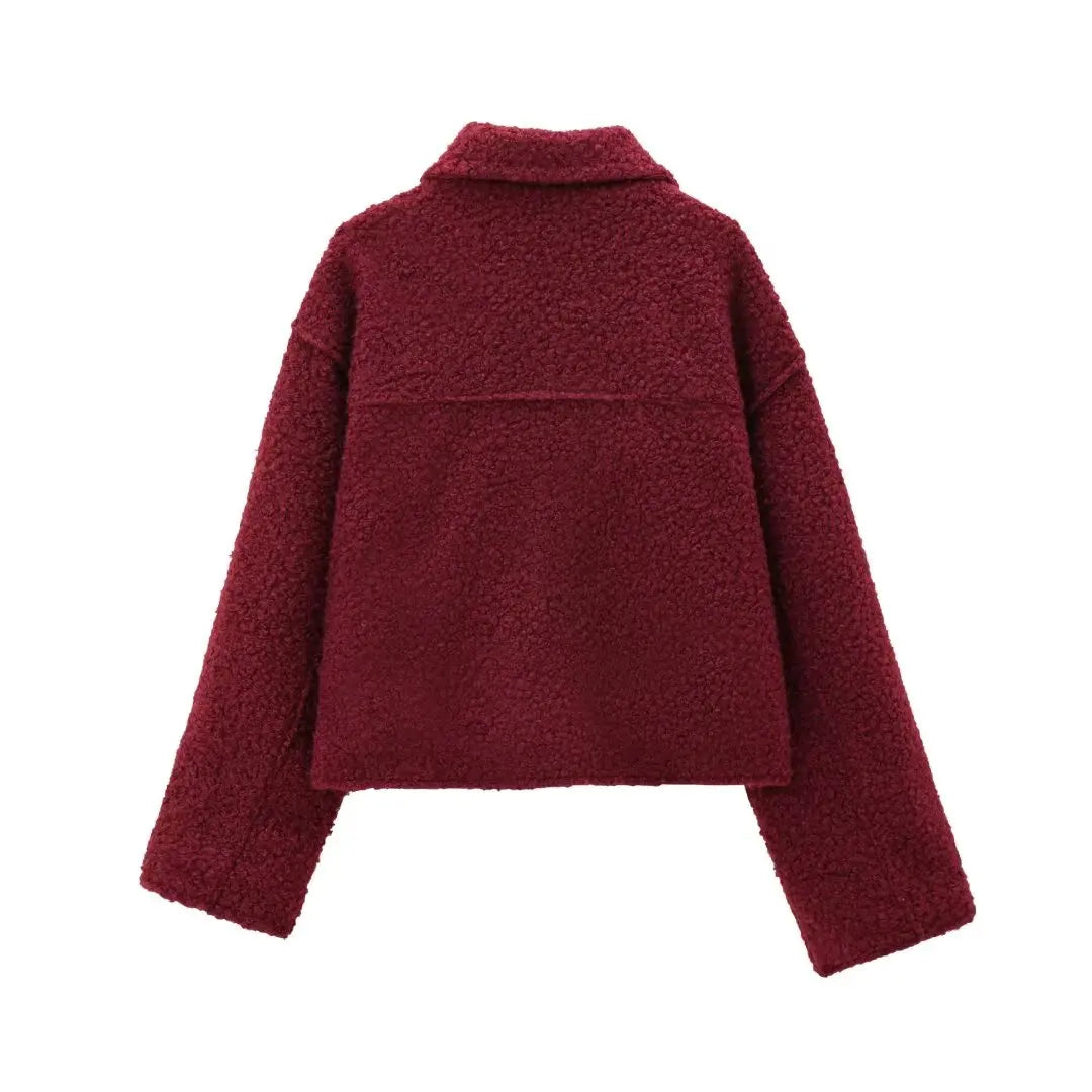 Teddy Jacke Rot