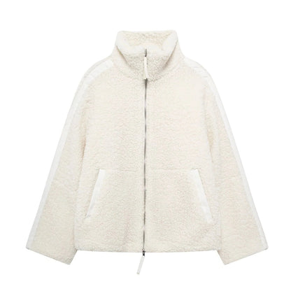Teddy Jacke mit Reißverschluss