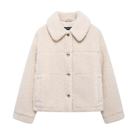 Teddy Jacke mit Taschen