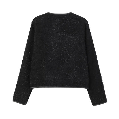 Teddyfell Jacke Damen Schwarz